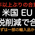 20年以上ぶりの合意！米国 EU 関税削減合意 まずは一部の輸入品から